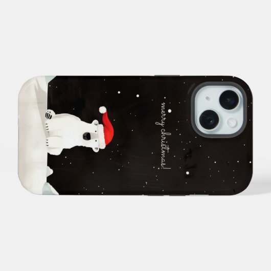Vrolijk Kerst Polar Beer! iPhone 15 Case (Achterkant horizontaal)