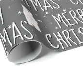 Vrolijk Kerst Polar Beer op Sterren Cadeaupapier (Rol Hoek)