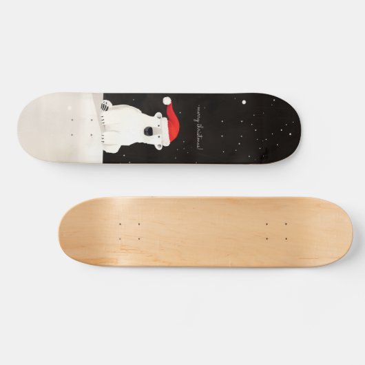 Vrolijk Kerst Polar Beer! Persoonlijk Skateboard (Horizontaal)