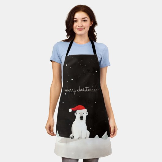 Vrolijk Kerst Polar Beer! Schort (Gedragen)