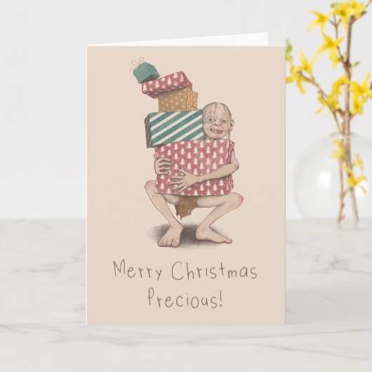 Vrolijk Kerst Precious Blank Kaart (Gele Bloem)