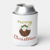 Vrolijk Kerst + Pudding ontwerp Blikjeskoeler (Blikje Voorkant)