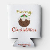 Vrolijk Kerst + Pudding ontwerp Blikjeskoeler (Achterkant)