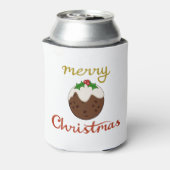 Vrolijk Kerst + Pudding ontwerp Blikjeskoeler (Blikje Achterkant)