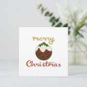 Vrolijk Kerst + Pudding ontwerp Feestdagenkaart (Staand voorkant)
