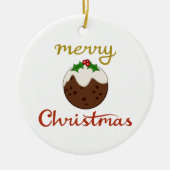 Vrolijk Kerst + Pudding ontwerp Keramisch Ornament (Voorkant)