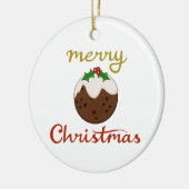 Vrolijk Kerst + Pudding ontwerp Keramisch Ornament (Links)