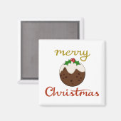 Vrolijk Kerst + Pudding ontwerp Magneet (Voorkant / Achterkant)