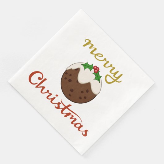 Vrolijk Kerst + Pudding ontwerp Servet (Hoek)