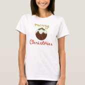 Vrolijk Kerst + Pudding ontwerp T-shirt (Voorkant)