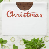 Vrolijk Kerst + Pudding ontwerp Theedoek (Gevouwen)