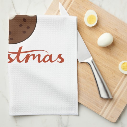 Vrolijk Kerst + Pudding ontwerp Theedoek (Quarter Fold)