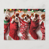 Vrolijk Kerst puppies briefkaart (Voorkant)