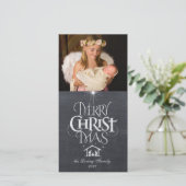 Vrolijk Kerst Religieus Krijt Aanpassen Feestdagenkaart (Staand voorkant)