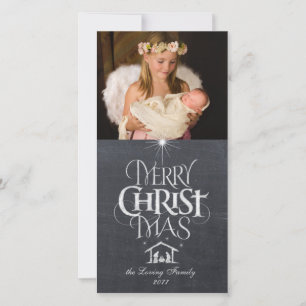 Vrolijk Kerst Religieus Krijt Aanpassen Feestdagenkaart