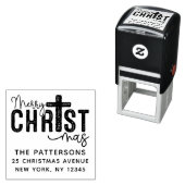 Vrolijk kerst religieuze terugkeer adres  zelfinktende stempel (In situ)