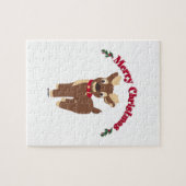 Vrolijk kerst-rendier legpuzzel (Horizontaal)