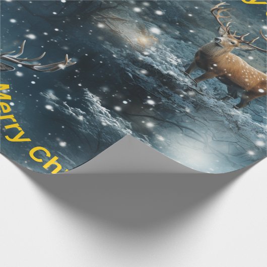 Vrolijk Kerst Rendier Wrapping Papier (Hoek)