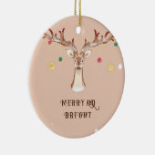 Vrolijk kerst rendieren vrolijk en helder ornament (Rechts)