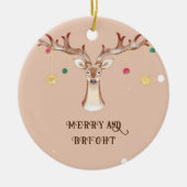 Vrolijk kerst rendieren vrolijk en helder ornament (Voorkant)