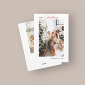 Vrolijk Kerst Retro Script Foto Vakantie Kaart