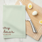 Vrolijk Kerst rode strik Keuken Handdoeken (Quarter Fold)