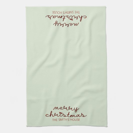 Vrolijk Kerst rode strik Keuken Handdoeken (Verticaal)