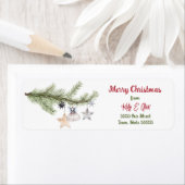 Vrolijk Kerst Rode Typografie Schattige Casual Sti Etiket (Insitu)