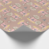 Vrolijk Kerst Roze Cappuccino Wrapping Paper Cadeaupapier (Hoek)