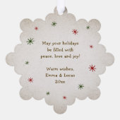 Vrolijk Kerst Rustiek Land Waterverf Gnomen Ornament Kaart (Achterkant)