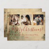 Vrolijk Kerst Rustieke Foto Feestdagenkaart (Voorkant / Achterkant)