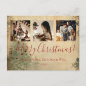 Vrolijk Kerst Rustieke Foto Feestdagenkaart (Voorkant)