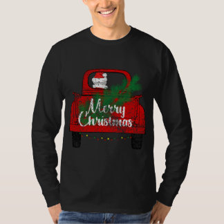 Vrolijk Kerst  Santa Red Truck met Licht T-shirt