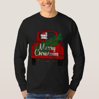 Vrolijk Kerst  Santa Red Truck met Licht T-shirt