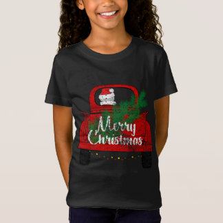 Vrolijk Kerst  Santa Red Truck met Licht T-shirt