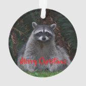 Vrolijk Kerst Schattige Bos Raccoon Ornament (achterkant)