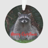 Vrolijk Kerst Schattige Bos Raccoon Ornament (voorkant)