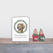 Vrolijk Kerst Schattige Dachshund vakantie krans K Feestdagen Kaart