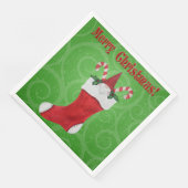 Vrolijk Kerst Schattige Gnome in Stocking Green Sw Servet (Hoek)