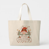Vrolijk Kerst Schattige grillige feestelijke kerst Grote Tote Bag (Achterkant)