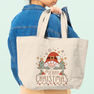 Vrolijk Kerst Schattige grillige feestelijke kerst Grote Tote Bag