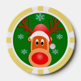Vrolijk Kerst Schattige Herten Klei Poker Chips, G Pokerchips