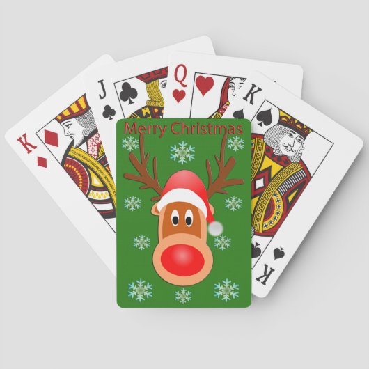 Vrolijk Kerst Schattige Herten Speelkaarten (Achterkant)