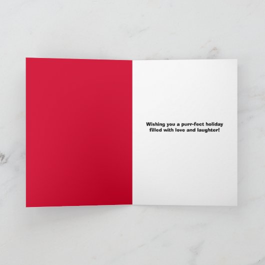 Vrolijk Kerst Schattige Kat in Vakantie Pet en Sja Feestdagen Kaart (Binnen)