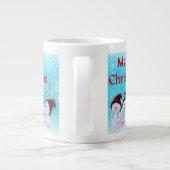 Vrolijk Kerst Schattige Kleine Sneeuwmannen Schatt Grote Koffiekop (Achterkant)