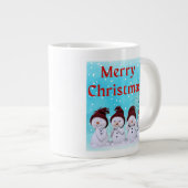 Vrolijk Kerst Schattige Kleine Sneeuwmannen Schatt Grote Koffiekop (Voorkant rechts)