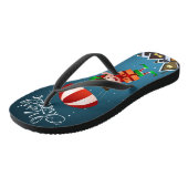 Vrolijk Kerst Schattige Modern Parachuting Boy Elf Teenslippers (Schuin)
