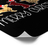 Vrolijk Kerst Schattige Plaid Leopard Doxie Dog X- Poster (Hoek)