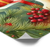 Vrolijk Kerst Schattige Puppy en Kerstboom Poster (Hoek)