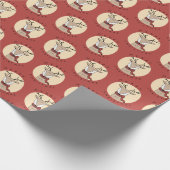 Vrolijk Kerst Schattige Rendier met Sjaal Cadeaupapier (Hoek)